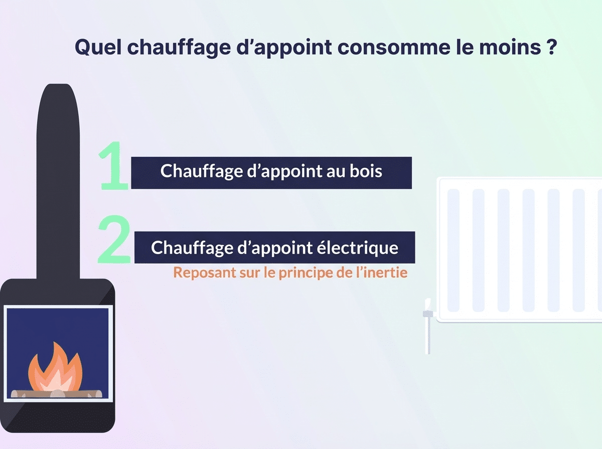 Infographie pour quel chauffage d'appoint consomme le moins