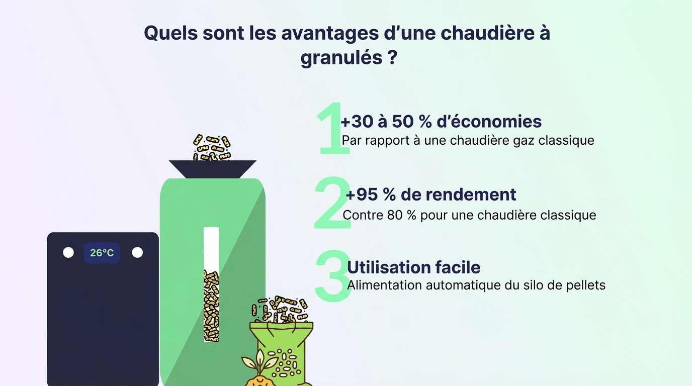 Infographie chaudière à granulés
