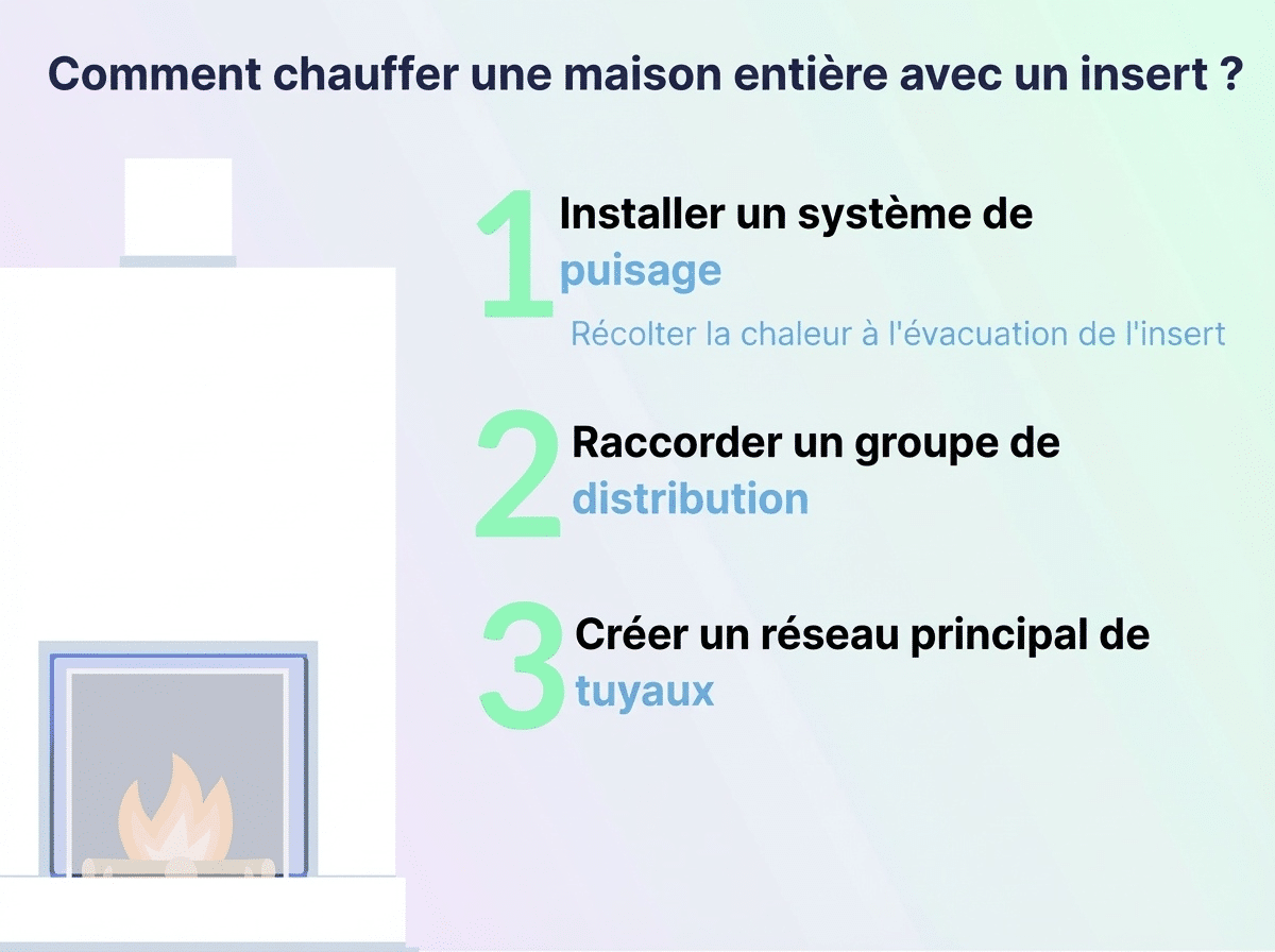 Infographie pour comment chauffer une maison avec insert