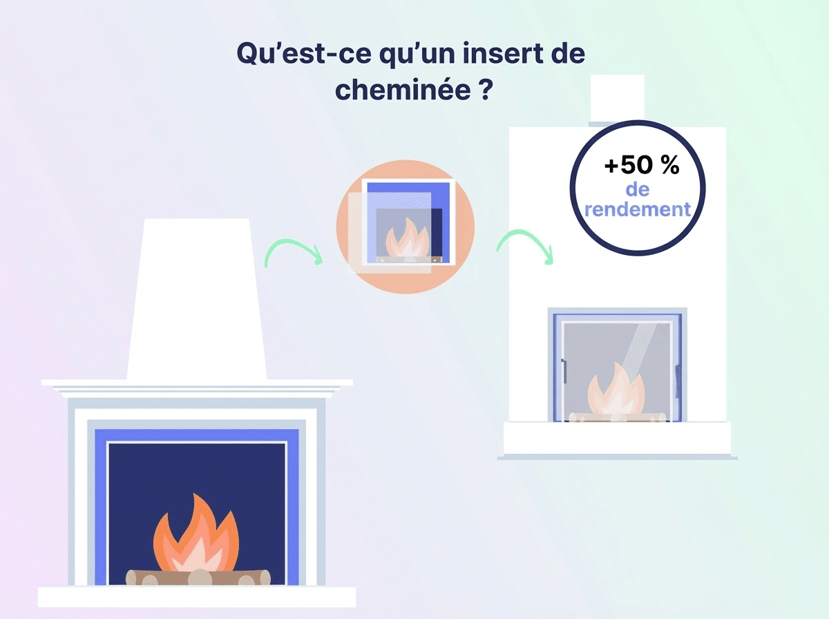 Infographie pour qu'est-ce qu'un insert de cheminée