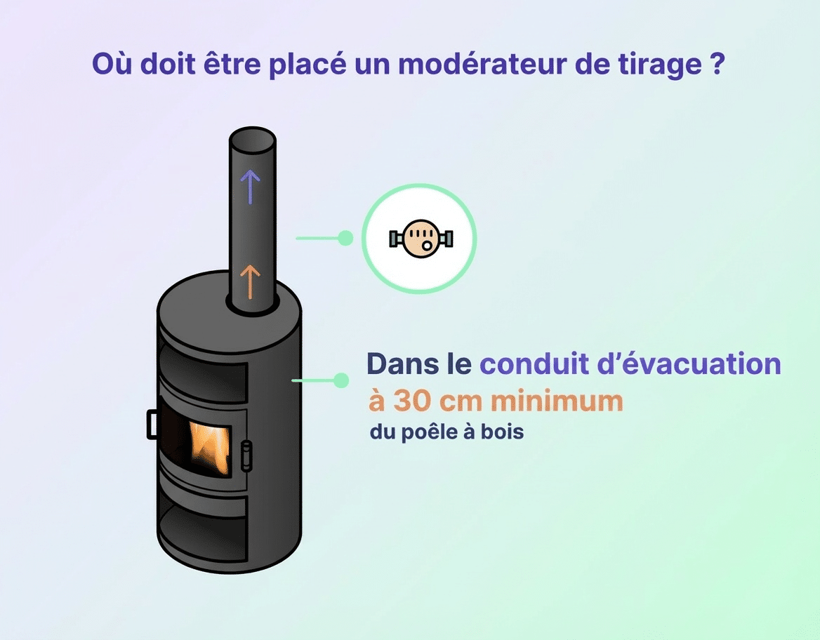Infographie sur le placement d'un modérateur de tirage