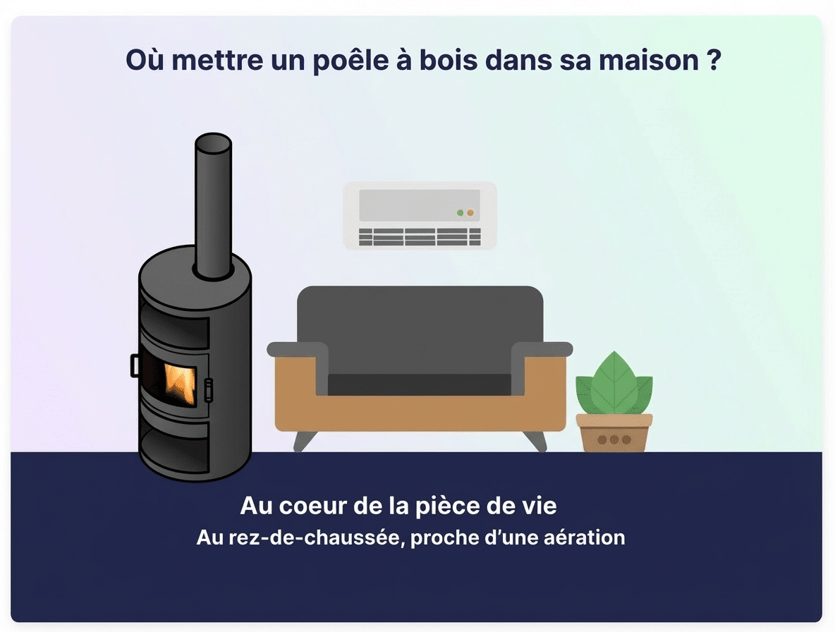 Infographie pour placer son poêle dans sa maison