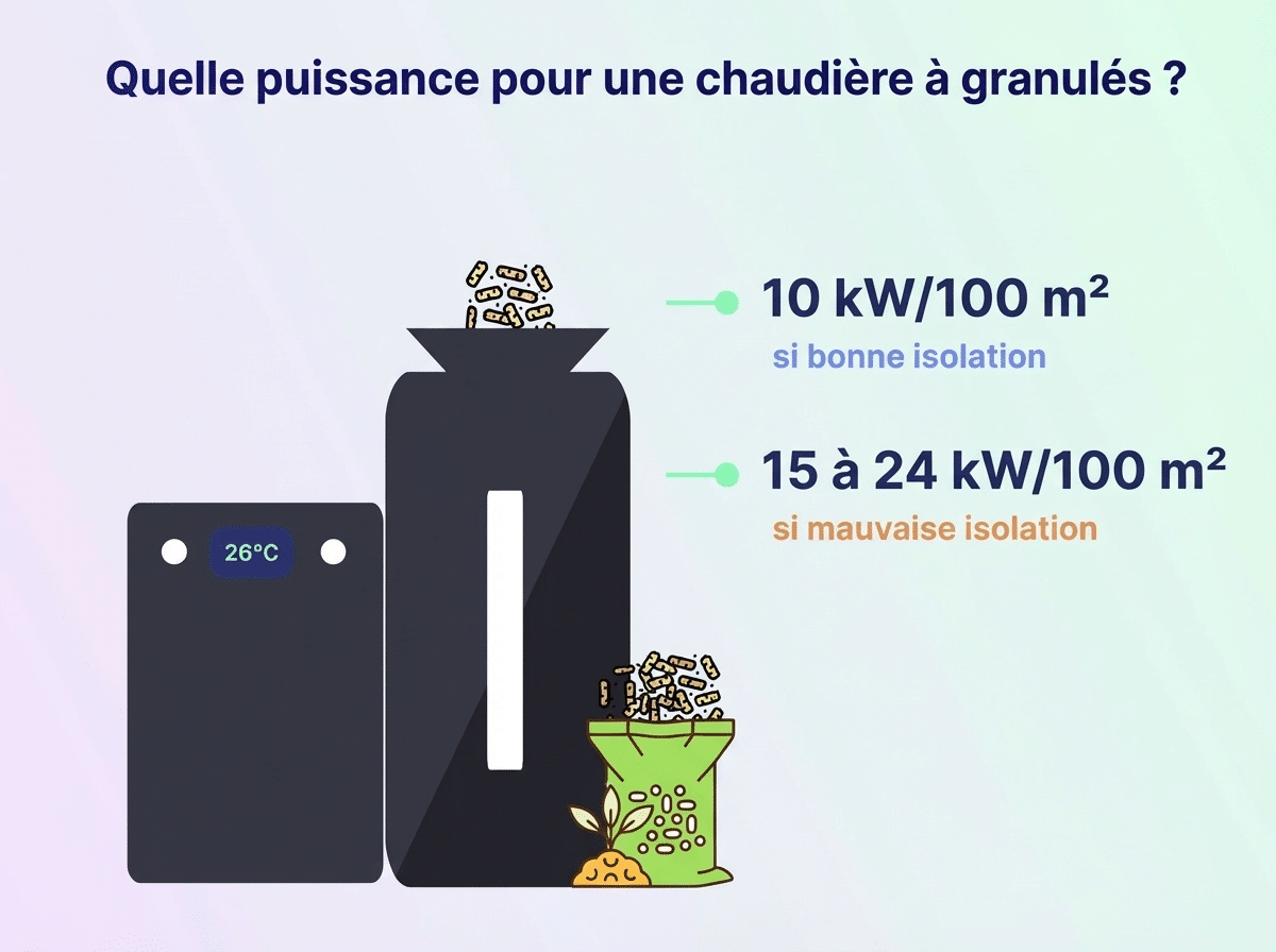 Infographie pour puissance chaudière à granulés