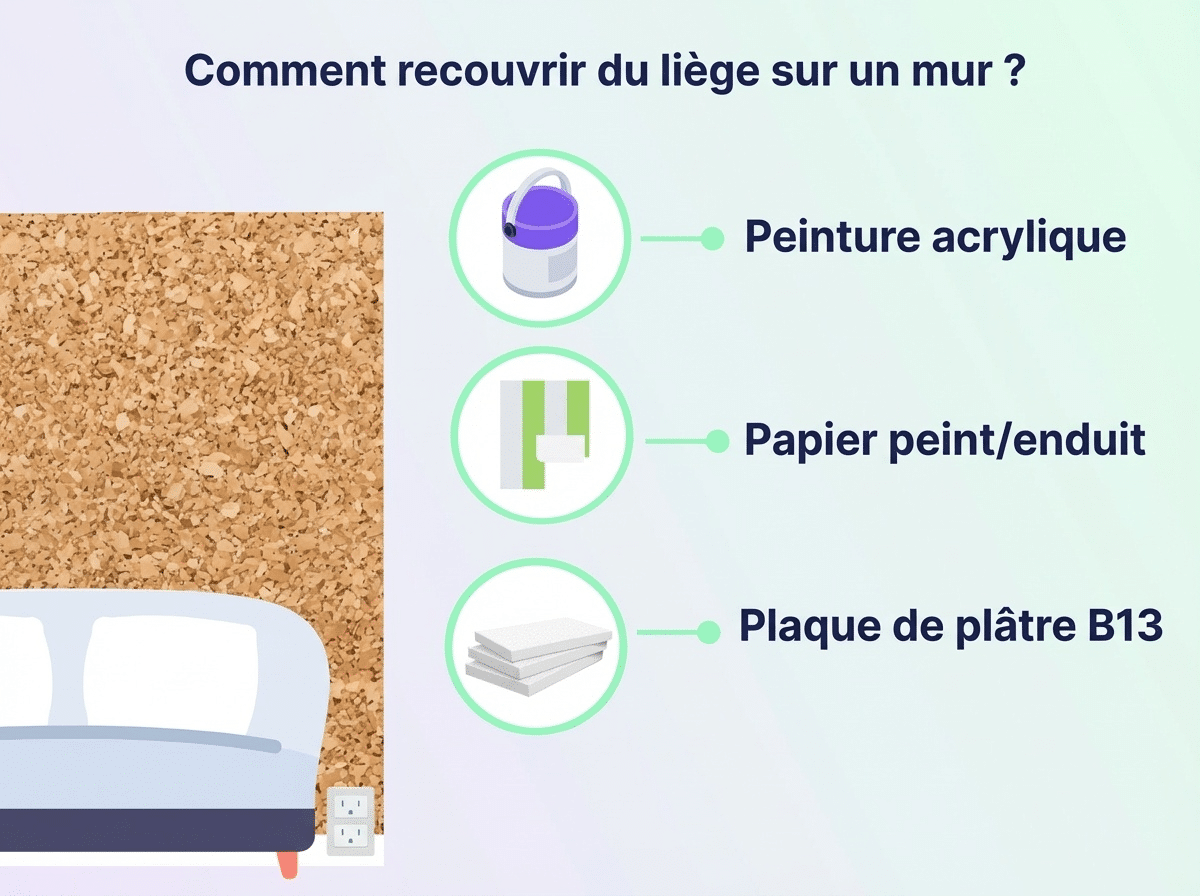 Infographie pour recouvrir mur avec liège