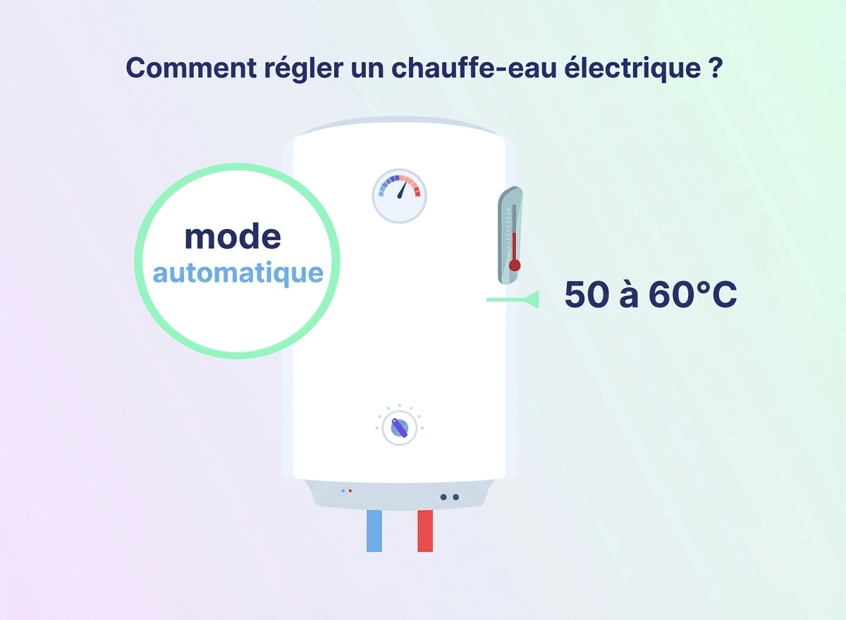 Infographie pour réglage chauffe-eau électrique